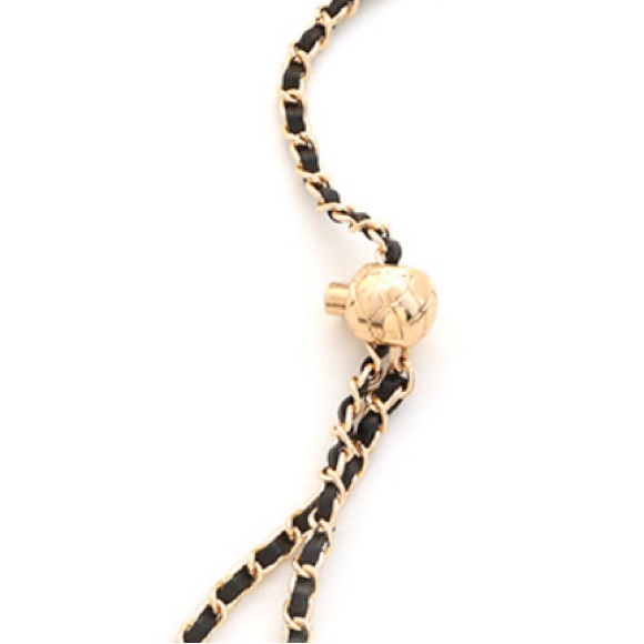Embellished, Cell phone, tweed bow & metal & vegan leather chain strap - Picture 3 of 5